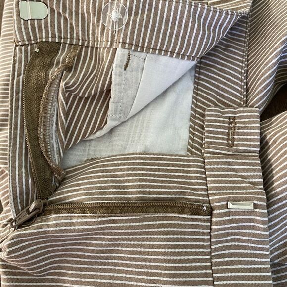 Women's Izod Stretch Tan Striped Cargo Golf Shorts Size 8 - Picture 5 of 11